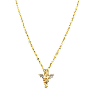 Yellow Diamond Angel Pendant in 10k Yellow Gold 0.29 Ctw